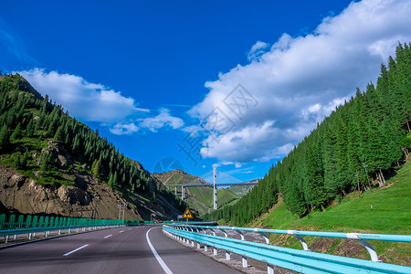 道路绿色新疆公路连霍高速背景