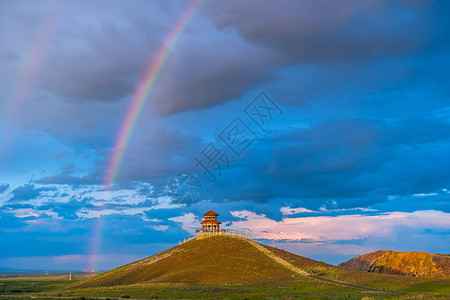 乐博乐博新疆草原自然风光背景