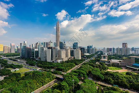 深圳城市中心区城市建筑风光背景图片