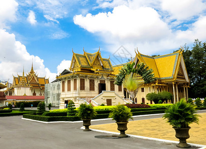 柬埔寨建筑图片柬埔寨金边大王宫背景