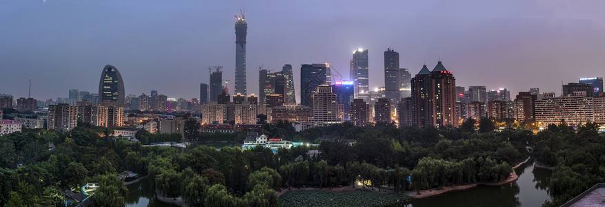 繁荣街景北京CBD城市边际线背景