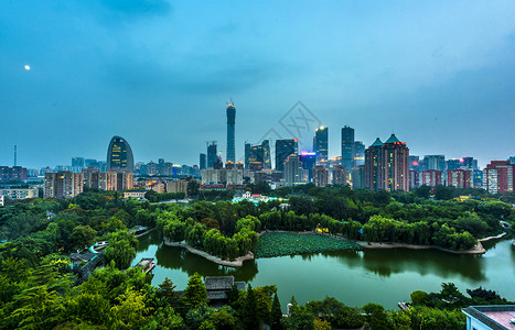 繁荣街景北京CBD城市边际线背景