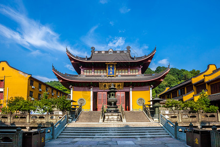 绿色法阵特效中天竺法净禅寺背景