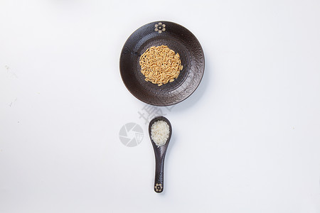 厨房用具海报谷物米粒背景