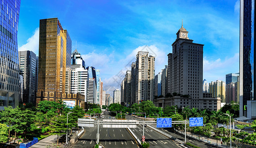 高新技术企业高楼林立的城市新貌背景