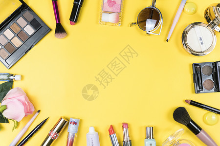 韩国化妆品海报化妆品平铺拍摄背景