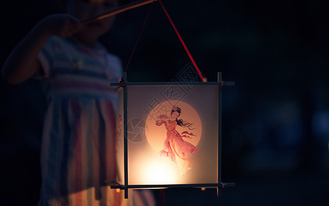 童话节儿童手提中秋传统灯笼背景