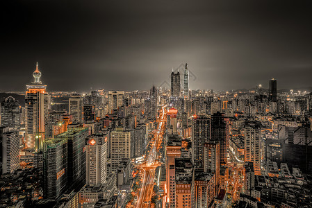 暗金都市深圳街景高清图片