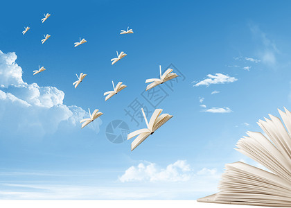 书有翅膀翱翔知识的天空设计图片