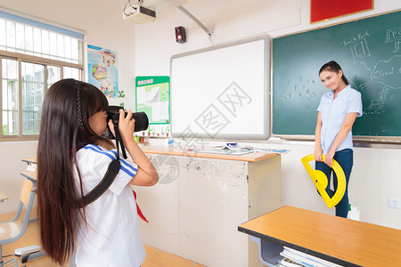 学生摄影相机背景图片