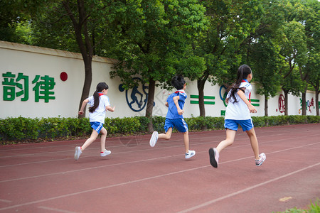 青少年比赛学生操场跑步运动背景