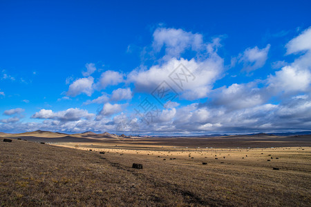 北疆荒草蓝天保护区高清图片