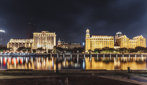 鸟瞰泰安五大道夜景背景