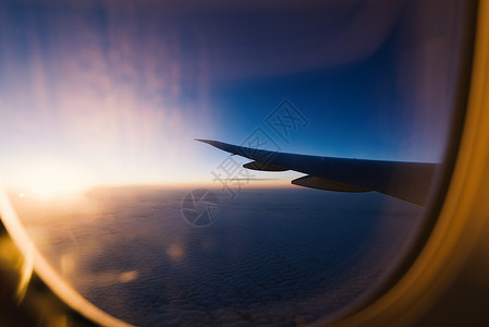 飞机上的日出背景图片