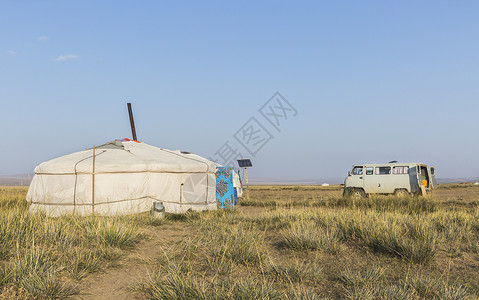 沙漠游牧民族草原蒙古包背景