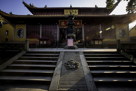 杭州净慈寺城市台阶高清图片