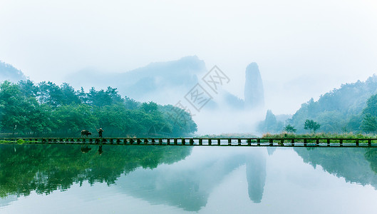 中国山水风景画背景图片