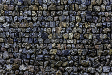 古风石头素材七彩石砌墙面素材背景