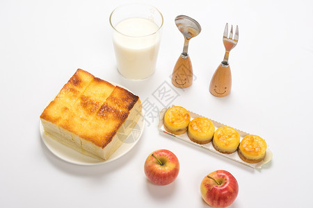 奶酪卡通营养早餐摆盘素材背景
