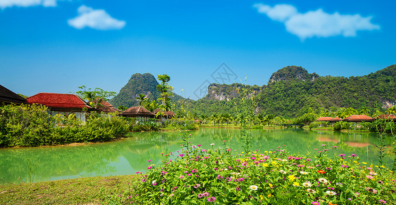 横云山庄山庄风景背景