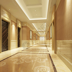 电梯门素材高档的走廊大厅效果图背景
