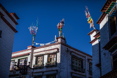 高原地区西藏拉萨八角街建筑背景