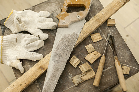 木匠工具手套制作高清图片