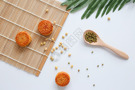 甜豆沙中秋节月饼背景