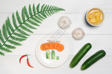 黄瓜设计素材创意烹饪食材摆盘素材背景