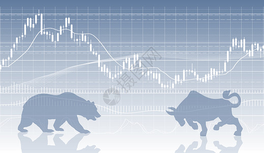 两只熊股市经济信息设计图片