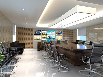二级大型会议室效果图背景