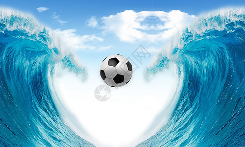 海上风浪创意足球设计图片