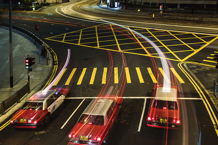 创意跑车香港街头夜景背景