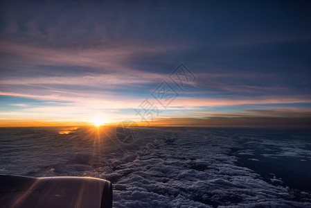 自由航空机舱外的风景背景