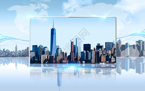 科技化城市对比智能科技电视设计图片