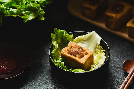 客家酿豆腐美味客家菜高清图片