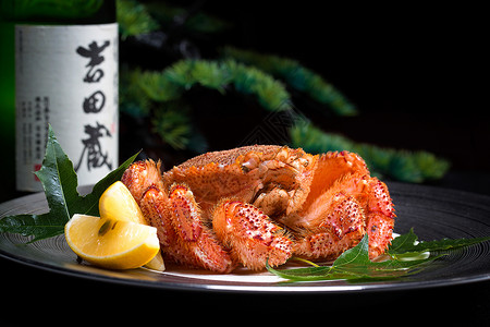 日料理日本海鲜料理螃蟹背景