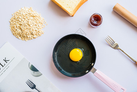鸡蛋切片鸡蛋面包早餐背景