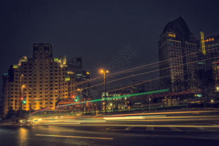 流光炫彩上海街景背景