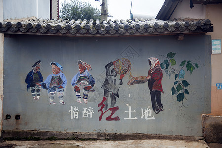 少数民族海报旅行中看到的中国元素的古建筑背景