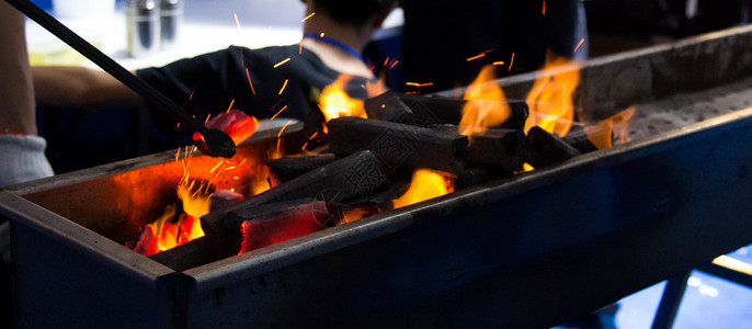 碳烧烤素材烧烤炭火背景