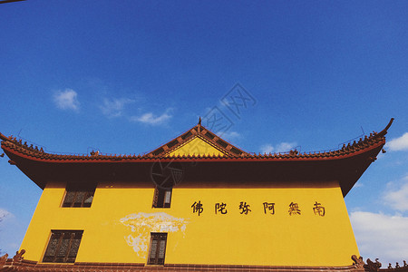 僧院中国元素庙宇建筑背景