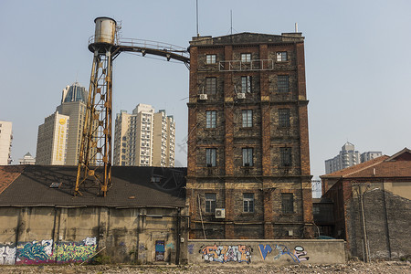 上海面粉厂建筑大楼背景图片