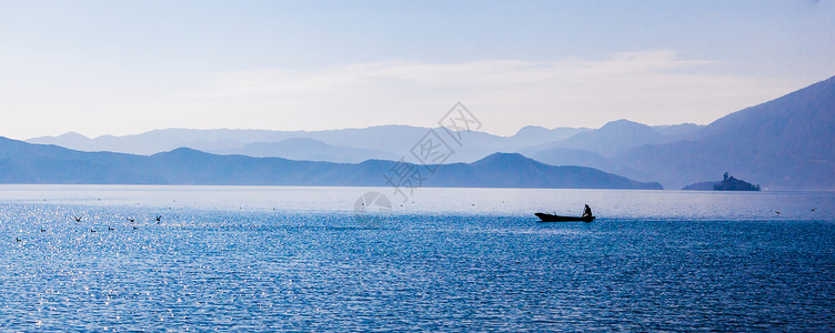 四川 泸沽湖 背景图片