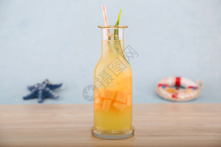 夏日冰品图标设计夏日冰品芒果饮料背景