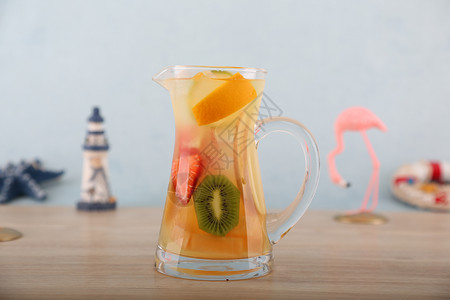 夏日冰品水果饮料背景图片