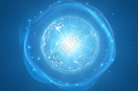 网状科技感线条蓝色发光的地球设计图片