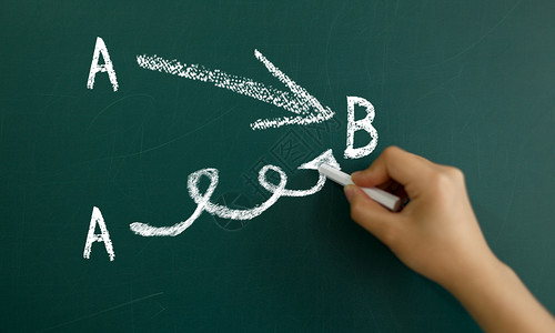 字母画手画两条线从A到B设计图片