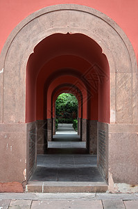 中式拱门背景图片