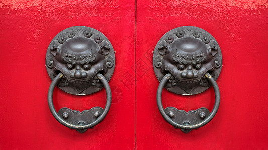 大红门门环古风带门素材高清图片